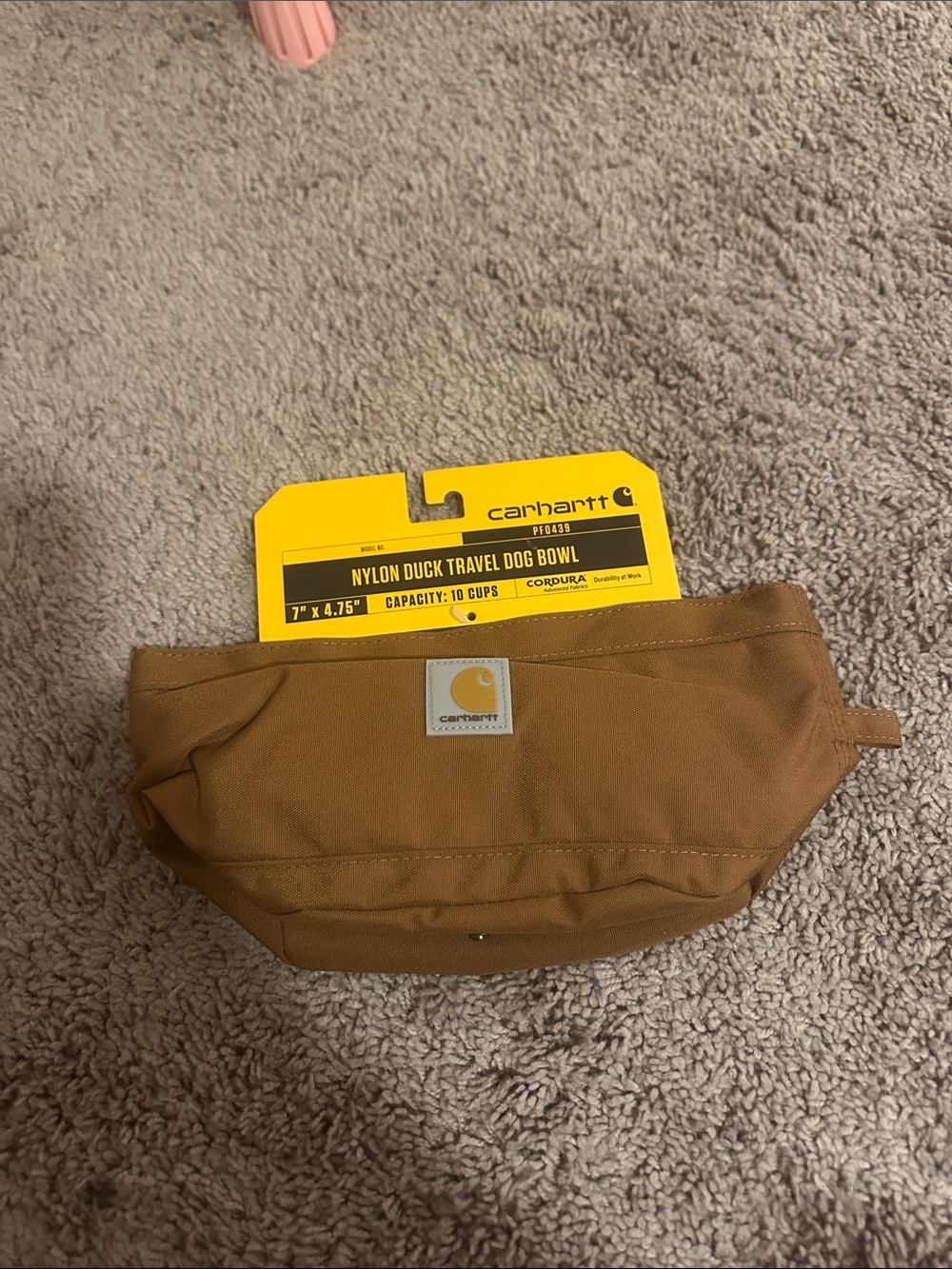 Carhartt Brown Nylon Duck Travel Pouch with Logo